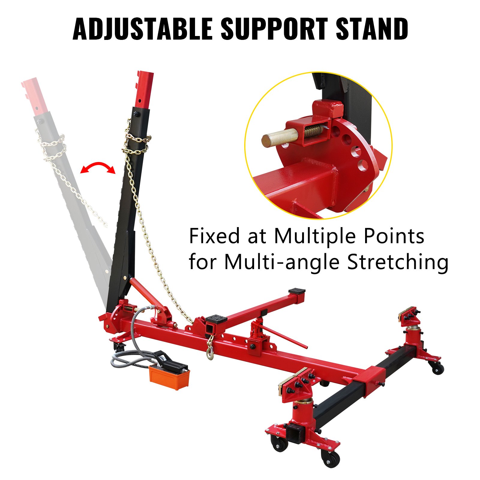 VEVOR Car Frame Puller Set, 6 Ton PSI Air Pump Frame Puller, 10000 PSI Foot-Operated Hydraulic Pump, 3 Ton Air Bag Jack, Auto Body Frame Straightener, with Double-Head Clamps And Casters