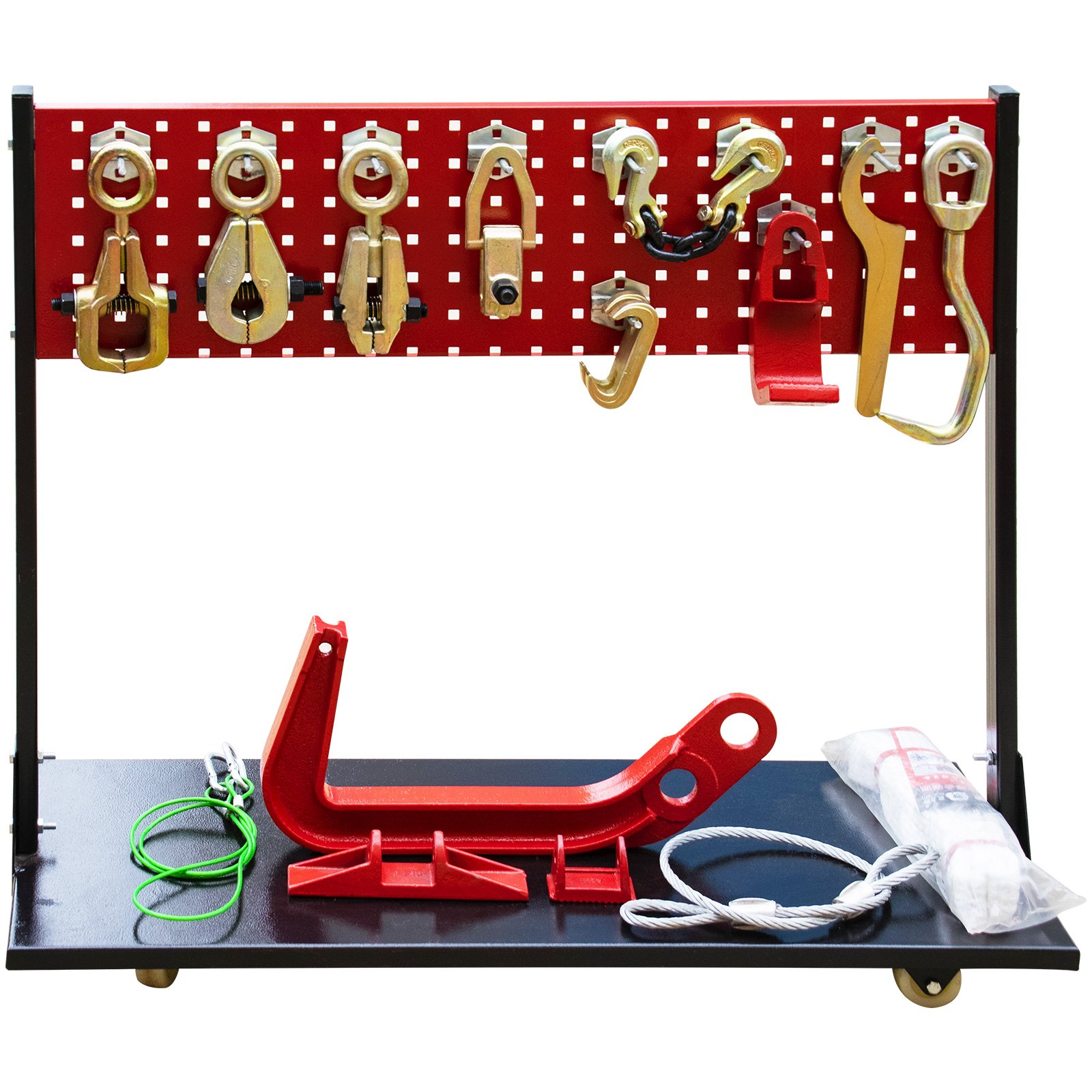 VEVOR Car Frame Puller Set, 6 Ton PSI Air Pump Frame Puller, 10000 PSI Foot-Operated Hydraulic Pump, 3 Ton Air Bag Jack, Auto Body Frame Straightener, with Double-Head Clamps And Casters