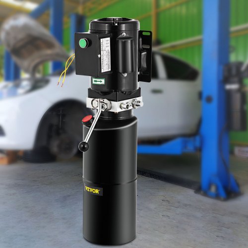 VEVOR 220V Car Lift Hydraulic Power Pack 12VDC Lift Gates Vehicle Hoist Hydraulic Pump Auto Repair Hydraulic Metal Reservoir for Hydraulic Pump Power Unit Tractor Vehicles Car Lift