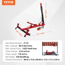 VEVOR Auto Body Frame Puller Straightener with Clamps Airbag Jack Hydraulic Pump