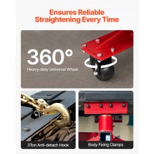 Auto Body Frame Puller Straightener 6T Car Frame Machine 6000PSI Foot Pump