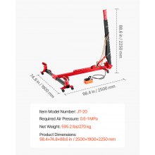 Auto Body Frame Puller Straightener 6T Car Frame Machine 6000PSI Foot Pump