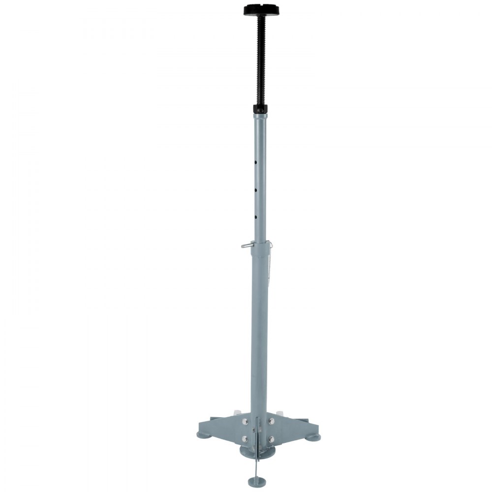 VEVOR Underhoist Stand 1500 LBS Capacity Pole Jack Heavy Duty Jack Stand Car Support Jack Lifting from 1.1 m to 1.8 m, Triangular Base, Two Wheels, Easy Adjustment, Automotive Support, Grey