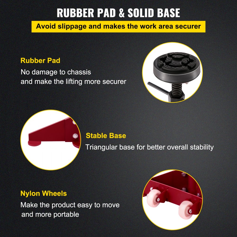 VEVOR Underhoist Stand Pole Jack 3/4-T Capacity Heavy Duty Car Support Jack Red