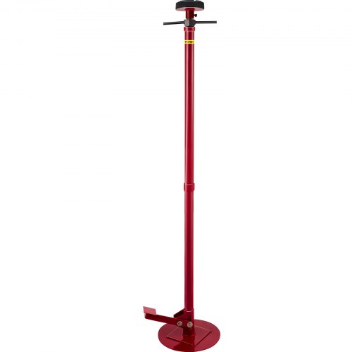 VEVOR Underhoist Stand 3/4 Ton Capacity Pole Jack Heavy Duty Jack Stand Car Support Jack Lifting from 1.5 m to 2.0 m, Round Base, with Pedal, Easy Adjustment, Automotive Support Jack Stand, Red