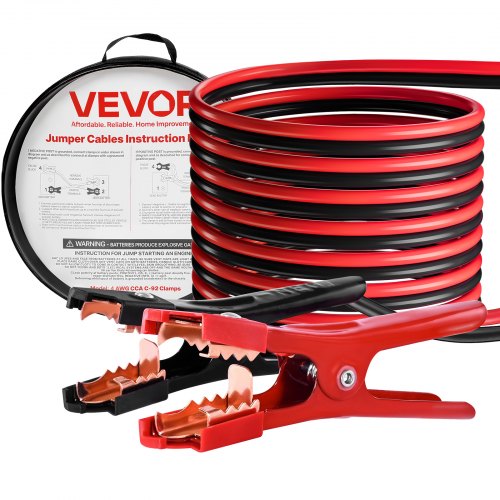 VEVOR Jumper Cables for Car Battery, 20 Feet, 4 Gauge Heavy Duty Automotive Booster Cables for Jump Starting Dead or Weak Batterie, with Carrying Bag, for Cars, Trucks, SUVs, Emergency Roadside Kit