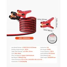 VEVOR Jumper Cables for Car Battery, 20 Feet, 4 Gauge Heavy Duty Automotive Booster Cables for Jump Starting Dead or Weak Batterie, with Carrying Bag, for Cars, Trucks, SUVs, Emergency Roadside Kit