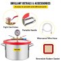 VEVOR Vacuum Chamber 1.5 Gallon Vacuum Degassing Chamber Glass Lid Stainless Steel Degassing Chamber Silicones for Gas Extraction and Protect Food