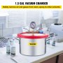 VEVOR 5.7 L Vacuum Chamber, Vacuum Degassing Chamber Glass Lid Stainless Steel Degassing Chamber Silicones for Gas Extraction and Protect Food