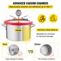 VEVOR 1.5 Gallon Vacuum Chamber, Vacuum Degassing Chamber Glass Lid Stainless Steel  Degassing Chamber Silicones for  Gas Extraction and Protect Food
