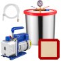 5 gallon vakuumkammer & 1/4 hk 3cfm enkelttrins vakuumpumpe til fjernelse af gasser