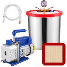 Vevor 5 Gallon Vacuum Chamber Silicone Expoxy Degassing With 3CFM 1/4HP Vacuum Pump 84 L/Min