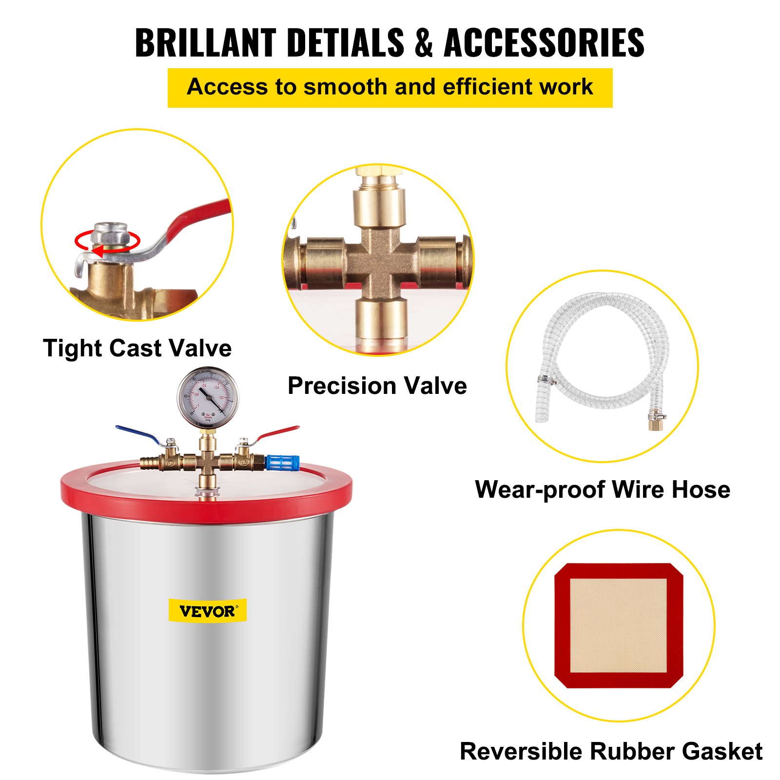 3Gallon Stainless Steel Vacuum Chamber Kit Single or Dual Stage 3-9 CFM Pumps AU