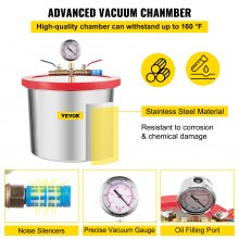 VEVOR 2 Gallon Vacuum Chamber Silicone Expoxy Degassing 4CFM 1/3HP Vacuum Pump
