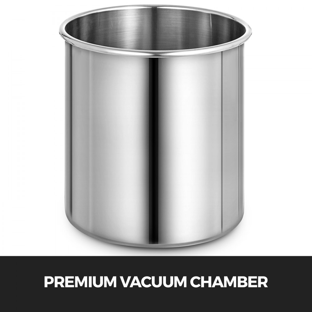 VEVOR 3 Gallon Vacuum Chamber Kit Stainless Steel Degassing Chamber 12L Vacuum Degassing Chmaber Kit with 4CFM Two Stage Vacuum Pump Kit (4CFM Vacuum Pump 2 Stage + 3 Gallon Vacuum Chamber)