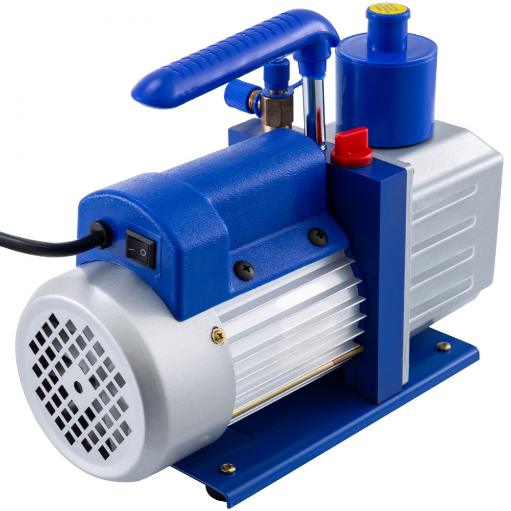 VEVOR 5CFM Vacuum Pump Stainless Steel Vacuum Pump HVAC 110V AC Vacuum Pump with 2 Gallon Vacuum Chamber (5CFM Vacuum Pump 1 Stage + 2 Gallon Vacuum Chamber)