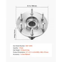 VEVOR Front/Rear Wheel Bearing & Hub Assembly Fit for 2016-2017 Chevy Traverse LS Sport Utility Buick Enclave Convenience Leather Premium GMC Acadia 4-Door OEM 513277, Wheel Bearing Hub Assembly Set