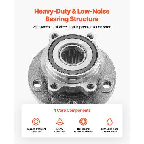 KUSATEC 513253 Wheel Bearing Hub Assembly 2-Pack - For Audi, VW Front/Rear, 5-Lug With ABS - View #4