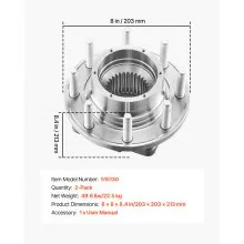 VEVOR 2PCS Front Wheel Bearing & Hub Assembly Fit for 2016 Ford F-250 Super Duty Base King Ranch Lariat Platinum XL Crew Cab Pickup 4-Door OEM 515130, Wheel Bearing Hub Assembly Set with ABS Sensor