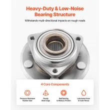 VEVOR 2PCS Front Wheel Bearing & Hub Assembly Fit for Jeep Wrangler 2010 Islander 2016 Rubicon Sahara 75th Anniversary Sport Utility OEM 513272, 5 Lugs with ABS Sensor, Wheel Bearing Hub Assembly Set
