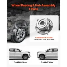 VEVOR 2PCS Front Wheel Bearing & Hub Assembly Fit for 2014-2015 Nissan Rogue Select S Sport Utility 2013 Advance 2012 Sentra SE-R Spec V Sedan 4-Door 2.5L OEM 513298, Wheel Bearing Hub Assembly Set