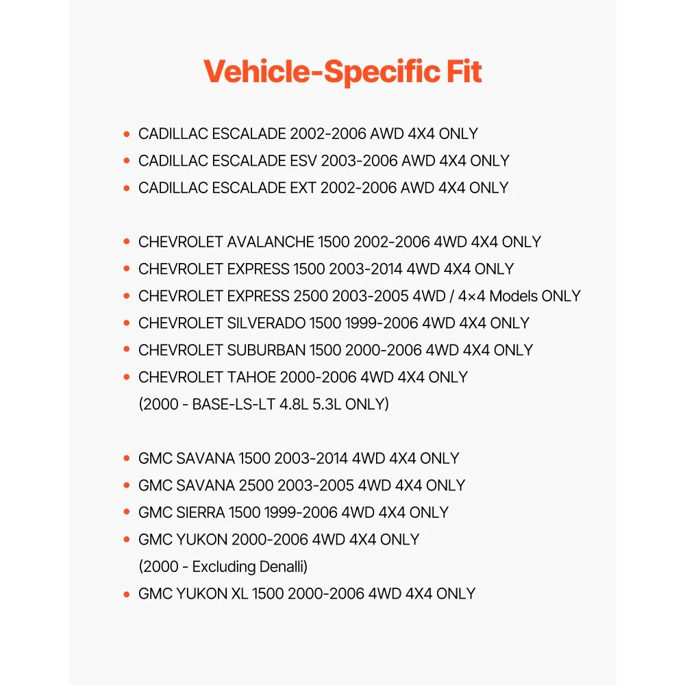 VEVOR - Juego de 2 cojinetes y bujes de rueda delantera para Chevy Silverado 1500 4WD 2013 Express 1500 GMC Savana 1500 Base Standard Cargo Van OEM 515036, con sensor ABS