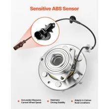 VEVOR 2PCS Front Wheel Bearing & Hub Assembly Fit for Chevy Silverado 1500 4WD 2013 Express 1500 GMC Savana 1500 Base Standard Cargo Van OEM 515036, Wheel Bearing Hub Assembly Set with ABS Sensor