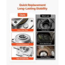 VEVOR 2PCS Front Wheel Bearing & Hub Assembly Fit for Chevy Silverado 1500 4WD 2013 Express 1500 GMC Savana 1500 Base Standard Cargo Van OEM 515036, Wheel Bearing Hub Assembly Set with ABS Sensor