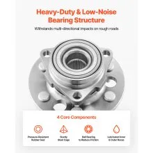 VEVOR 2PCS Front Wheel Bearing & Hub Assembly Fit for 1999-2000 Cadillac Escalade 1995-1999 Chevrolet Tahoe GMC Yukon K1500 Suburban OEM 515024, 6 Lugs with ABS Sensor, Wheel Bearing Hub Assembly Set