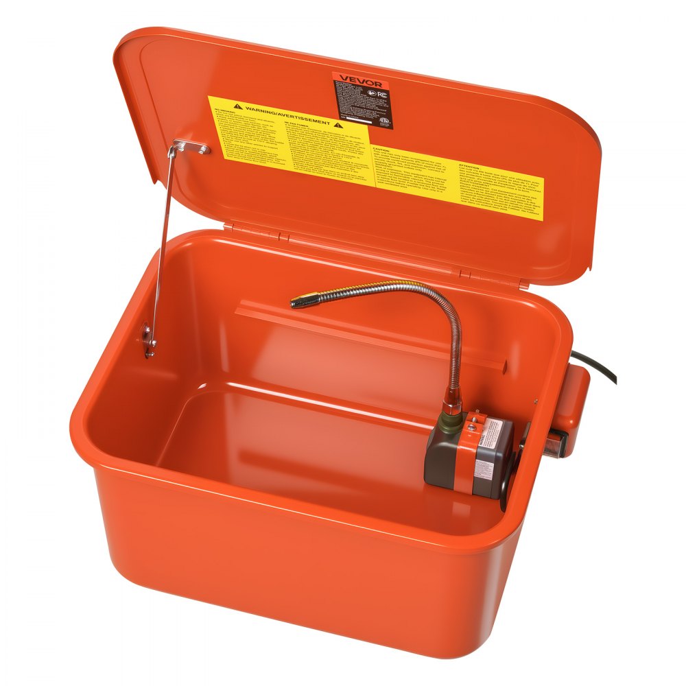 VEVOR Parts Washer, 19L Cleaning Tank, 13L Solvent Capacity, 1.5L per Minute Max Pump Output, Portable Steel Automotive Parts Cleaner with Electric Pump for Wheel Bearings, Gears, and Carburetors