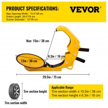 VEVOR 2PCS Anti Theft Parking Boot Car Tire Claw Wheel Clamp Lock