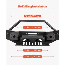 VEVOR Front Bumper Compatible with 2007-2018 Wrangler JK/JKU with LED Light Bars