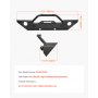 Parachoques delantero VEVOR compatible con Wrangler JK/JKU 2007-2018: con placa de cabrestante, soportes de anillo D y carcasa de luz antiniebla, parachoques delantero de acero resistente con revestimiento electrónico.