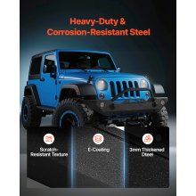 VEVOR Front Bumper Compatible with 2007-2018 Wrangler JK/JKU with Winch Plate