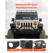 VEVOR Front Bumper Compatible with 2007-2018 Wrangler JK/JKU with Winch Plate