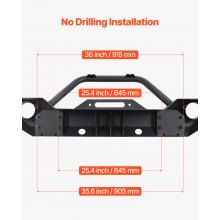 VEVOR Front Bumper Compatible with 2007-2018 Wrangler JK/JKU with Winch Plate