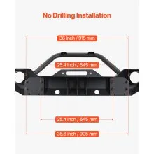 VEVOR Front Bumper Compatible with 2007-2018 Wrangler JK/JKU with Winch Plate