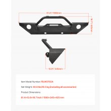 VEVOR Front Bumper Compatible with 2007-2018 Wrangler JK/JKU with Winch Plate