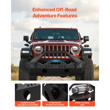 VEVOR Front Bumper Compatible with 2018-2024 Jeep Wrangler JL JLU & Gladiator JT