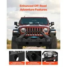 VEVOR Front Bumper Compatible with 2018-2024 Jeep Wrangler JL JLU & Gladiator JT