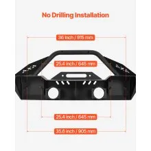 VEVOR Front Bumper Compatible with 2018-2024 Jeep Wrangler JL JLU & Gladiator JT