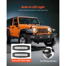 VEVOR Front Bumper Compatible with 1987-2006 Jeep Wrangler YJ TJ with LED Light