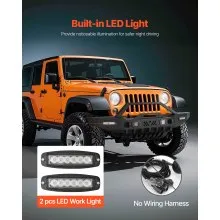 VEVOR Front Bumper Compatible with 1987-2006 Jeep Wrangler YJ TJ with LED Light