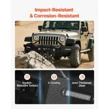 VEVOR Front Bumper Compatible with 1987-2006 Jeep Wrangler YJ TJ with LED Light