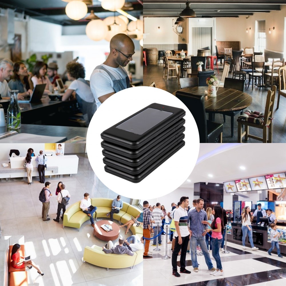 VEVOR Restaurant Pager Paging System 5 Coasters Wireless Pagers for Restaurants