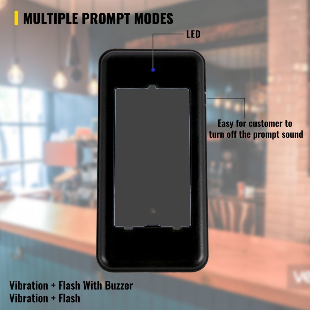Vevor Restaurant Pager Paging System 5 Coasters Wireless Pagers Cafe Restaurants