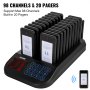 VEVOR Restaurant Pager 20 Coasters Paging System Max 98 Nursery Pager Wireless Paging Queuing Calling System with 3 Calling Modes Touch Screen for Social Distance Food Truck, Church, Clinic and Café