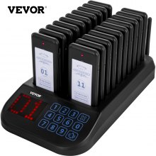 VEVOR Restaurant Pager 20 Coasters Paging System Max 98 Nursery Pager Wireless Paging Queuing Calling System with 3 Calling Modes Touch Screen for Social Distance Food Truck, Church, Clinic and Café