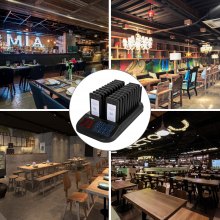 VEVOR Restaurant Pager 20 Coasters Paging System Max 98 Nursery Pager Wireless Paging Queuing Calling System with 3 Calling Modes Touch Screen for Social Distance Food Truck, Church, Clinic and Café