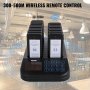 VEVOR F103 Restaurant Pager System 18 Pagers, Max 98 Beepers Wireless Calling System, Touch Keyboard with Vibration, Flashing and Buzzer for Church, Nurse,Hospital & Hotel